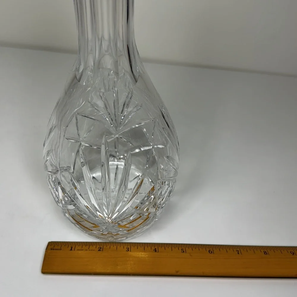 Clear Cut Glass Decanter with Stopper 15 inchesTall